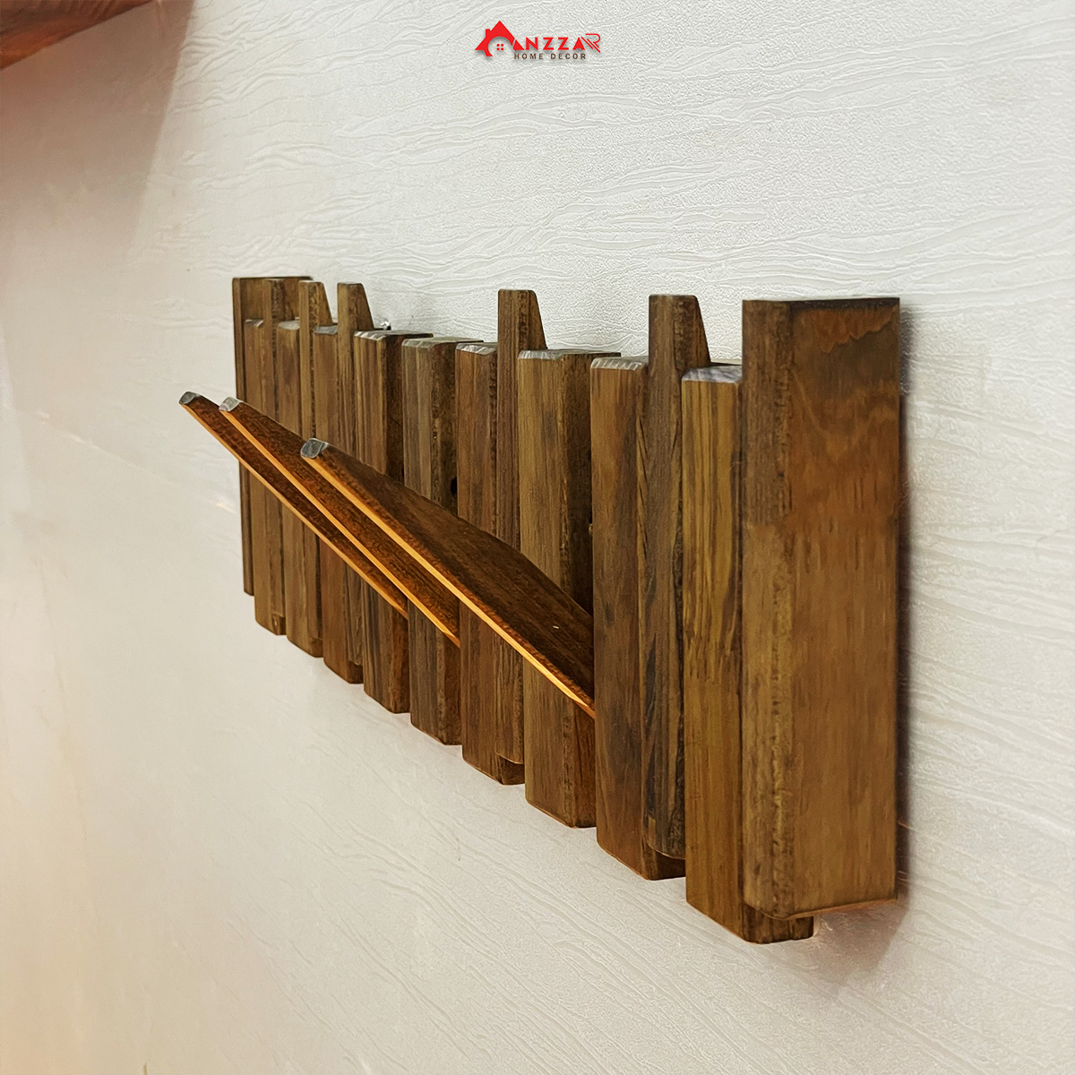 Móc Gỗ Treo Tường Kiểu Phím Đàn Piano Mẫu Vuông 19 Móc treo quần áo kiểu phím đàn piano