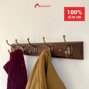 Móc gỗ óc chó cao cấp bo vuông góc cạnh